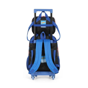 Kit Mochila de Rodinha e Costas + Lancheira Hot Wheels Infantil Azul Oficial
