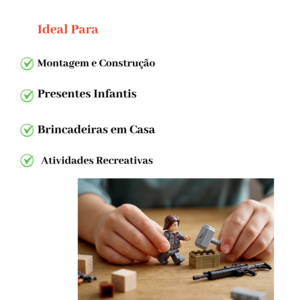 Kit Com 6 Boneco De Montar Play Box Fort Combate Brinquedo Infantil