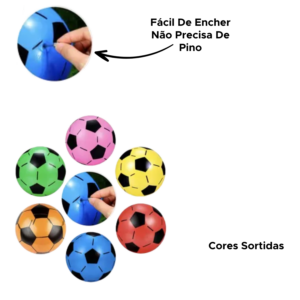 Bola De Futebol Inflável Colorida De Plástico Leve Infantil Kids Sortido
