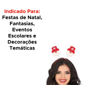 Arco de Cabelo Natalino com Molas