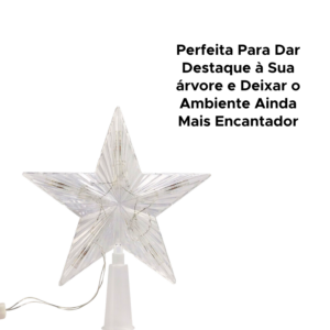 Decoração Estrela Cinco Pontas Luzes Coloridas Para Topo De Árvore De Lâmpada LED Brilhante
