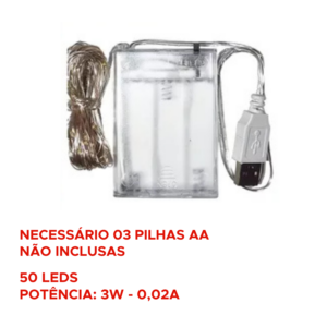 Corda de Luz Fio de Fada 5 Metros Com 50 Led Pisca Pisca Decorativo Colorido Para Cortina De Natal