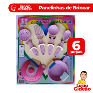 Kit Cozinha Infantil 6 Peças Panelinhas Brinquedo Para Meninas
