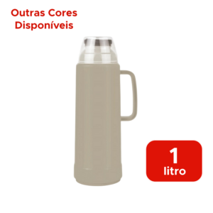 Garrafa Térmica 1L Flip 24h Quente Café Chá Para Casa Escritório