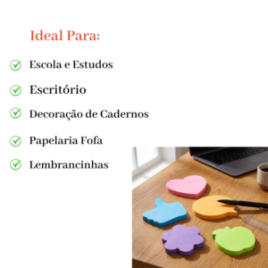 Mini  Bloco de Anotações Formas Adesivo Neon Soul Smart Notes