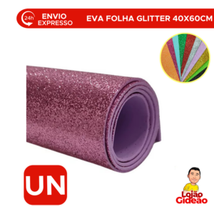 Folha EVA Glitter 40x60 Colorida  Escola Artesanato e Decoração Para Festas