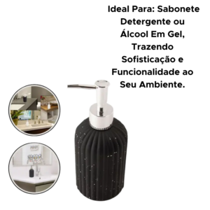 Dispenser Sabonete Porta Sabonete Líquido 400 ml Vidro E Plástico Para Banheiro