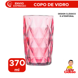 Copo de Vidro Diamond Collection 370ml Rosa