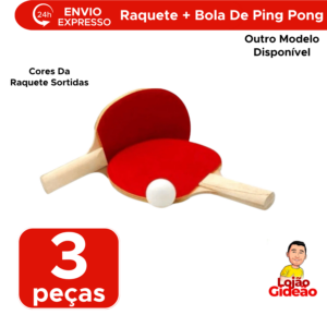 Kit 2 Raquetes De Ping Pong Tênis De Mesa Profissional Resistente + 1 Bola Sortidas