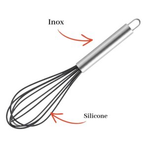 Batedor de Ovos Inox Para Bolo Chantilly Chocolate Cozinha