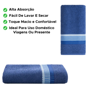 Kit Jogo De Toalha De Banho Grande + Rosto Macia 2 Peças 98% Algodão