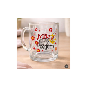 Caneca Mãe 320ml Vidro Presente Dia das Mães Xícara