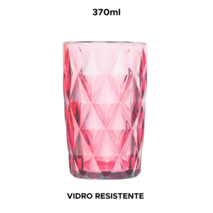 Copo de Vidro Diamond Collection 370ml Rosa