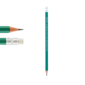 Kit Com 72 Lápis Grafite HB Sextavado Verde Com Borracha Para Escritorio Escola Universidade