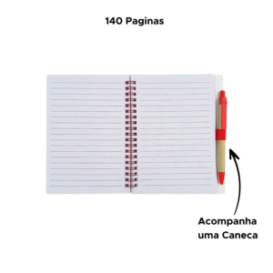 Bloco De Nota Com Caneta Caderno De Anotação Caderneta 140 Paginas Namorados 18cm x 14cm