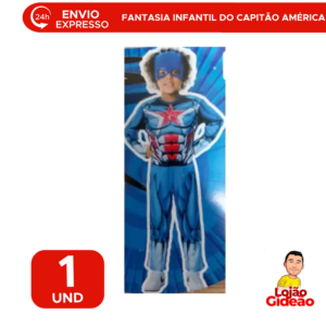 Fantasia Infantil do Capitão América Marvel Para Festas Carnaval