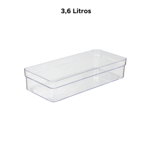 Organizador Sem Tampa Multiuso Para Geladeira Dispensa Cozinha 3,6Litros