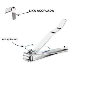Cortador De Unhas Jumbo Com Lixa Aço Inox Manicure Reforçado