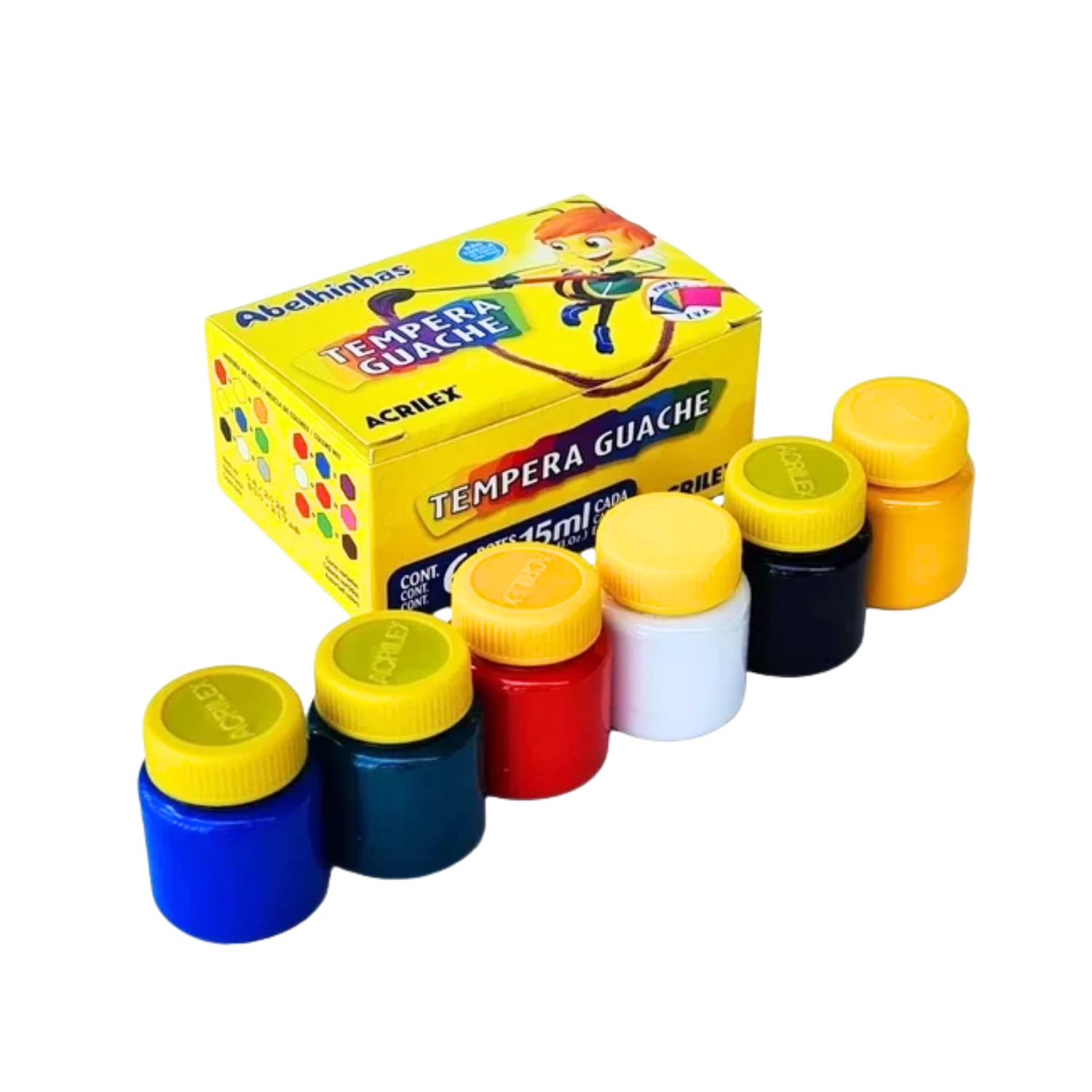 Kit Com 6 Caixas De Tinta Guache Pequena 15ml Com 6 Cores Primárias Para Lista De Material Escolar - Imagem 7