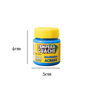 Kit 12 Tintas Guache 15ml Azul Turqueza Escolar Artesanato Pintura