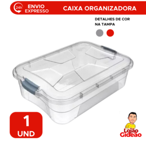 Caixa Organizadora 6 Litros Preta Para Organizar Brinquedos Ferramentas Material de Limpeza Roupas