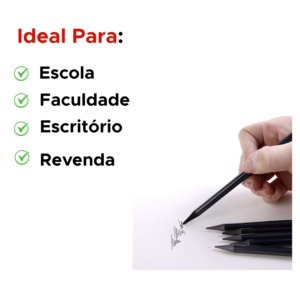 Lapis Grafite HB Preto Resina Eco Sextavado Sem Borracha Para Escola Escritorio