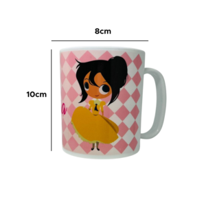 Caneca Plástica Princesa 350ml Infantil Resistente Para Criança Escola Lanche