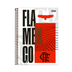 Caderno Escolar 1 Matéria Do Flamengo Com 80 Folhas e Adesivos