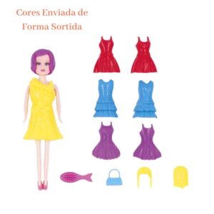 Boneca Fashion Infantil Troca Roupa Com Acessórios Brinquedo Menina Sortida