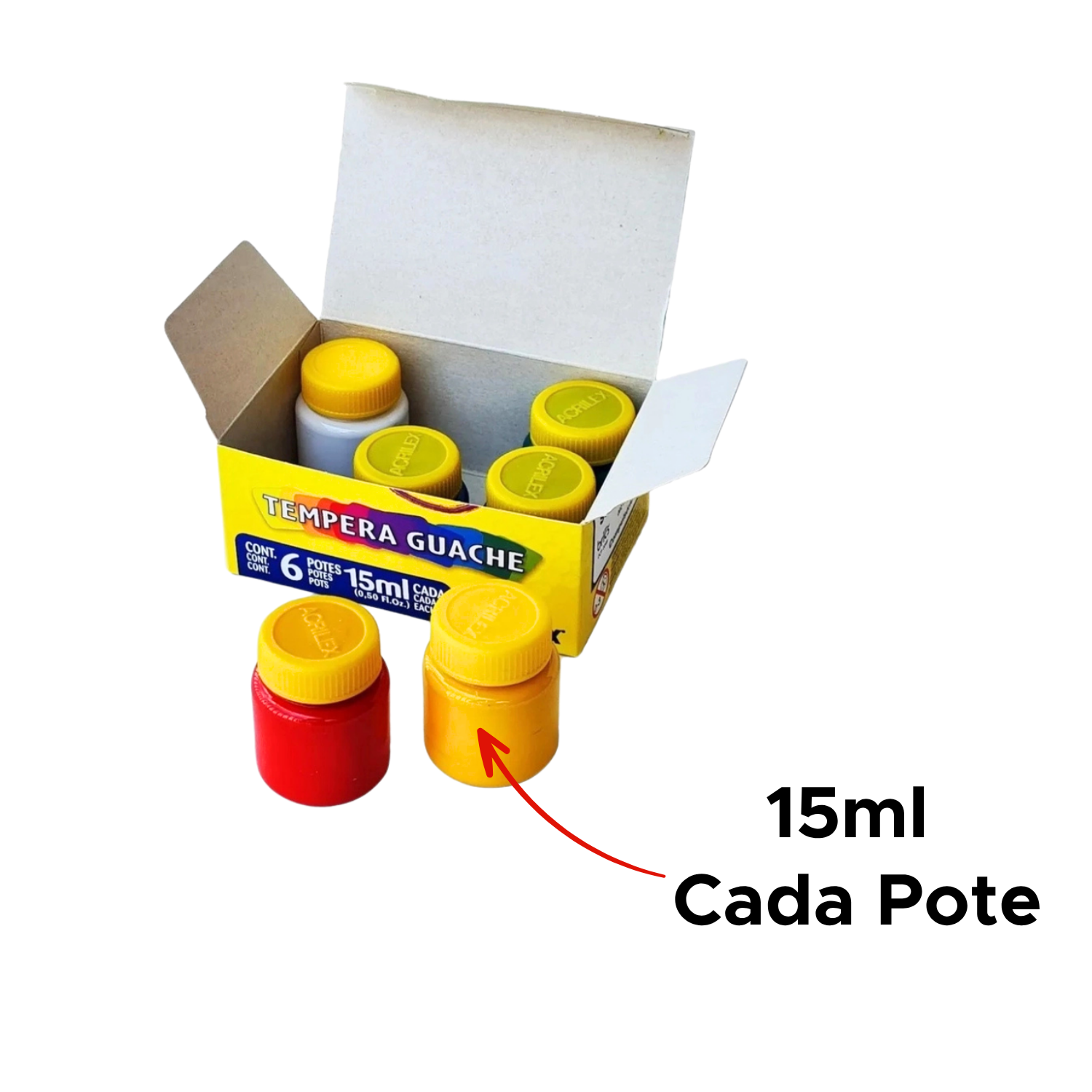Kit Com 12 Caixas De Tinta Guache Pequena 15ml Com 6 Cores Primárias Para Lista De Material Escolar - Imagem 4