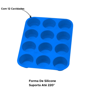 Forma Para Cupcakes Em Silicone Com 12 Cavidades