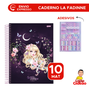 Caderno Universitário 10 Matérias La Fadine 160 Fls