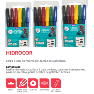 Canetinha Hidrocdor 6 cores Onda