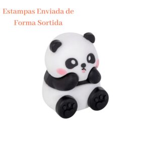 Apontador de Lápis Panda Emborrachado Fofo Infantil Para Estojo Escolar