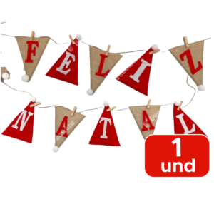 Faixa Feliz Natal Juta Com Pregador Decoração Natalina Para Árvore Parede Decorativo