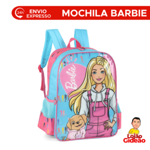 Mochila Bolsa Escolar Pet Azul Com Rosa Infantil Grande Reforçada Com Alças