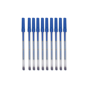 Kit Com 10 Canetas Cristal Cor Azul Preta Vermelha Para Escritorio Para Escola