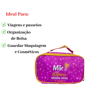 Bolsa Necessaire Feminina para Maquiagem e Cosméticos/Organizadores Dia Das Mães