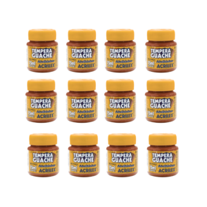 Kit 12 Tintas Guache 15ml Marrom Escolar Artesanato Pintura