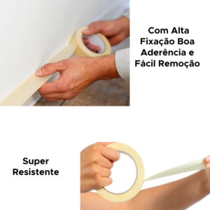 Kit Com 6 Fita Crepe 18mm x 50m Adesiva Para Artesanato Pintura Resistente Alta Fixação