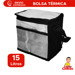 Bolsa Lancheira Térmica Yepp  Sacola Transversal Isolante Grande Portátil Dobrável Impermeável Com Alça 15 Litros Preto