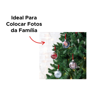 Bola Com Foto Para Pendura Bolas De Natal Enfeite Natalina 7cm