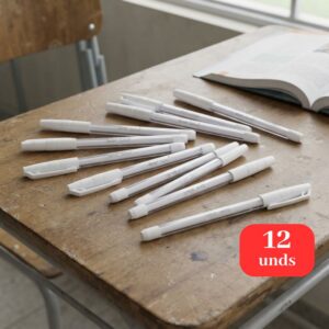 Kit 12 Canetas Gel Branca Para Colorir Lettering Detalhes Destaques Desenho