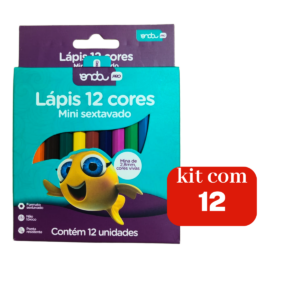Kit Com 12 pacote Mini Lápis De Cor 12 Cores Sextavado Onda Para Escola Prenda Revenda
