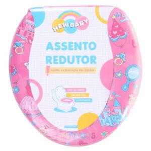 Redutor de Assento Sanitário Infantil Rosa Almofadado Para Desfralde Menina