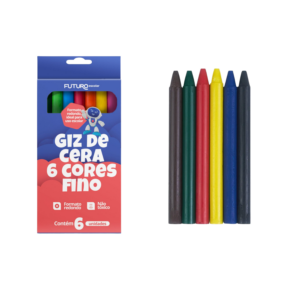 Kit 16 Giz de Cera 6 Cores Infantil Para Lembrancinhas Festas e Prendas