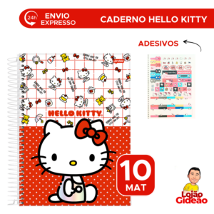 Caderno Universitário 10 Matérias Hello Kitty 160 Fls