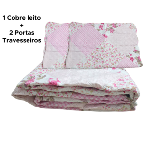 Kit Cobre Leito Ultra Lisse Casal Com 2 Porta Travesseiros Rolinho Sortido 100% Poliéster