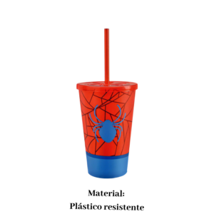 Copo Infantil Do Homem Aranha Marvel Personalizado Com Canudo Kids Crianças Para Agua Suco 550ml