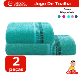 Kit Jogo De Toalha De Banho Grande + Rosto Macia 2 Peças 98% Algodão